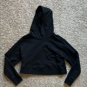Black Cropped Hoodie